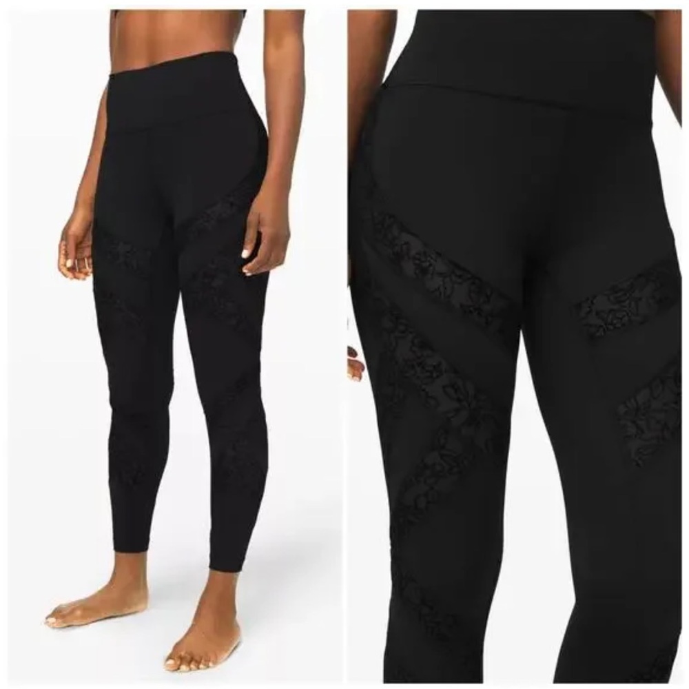 Lululemon wunder under HR tight flocked mesh floral scatter LW5CA4S